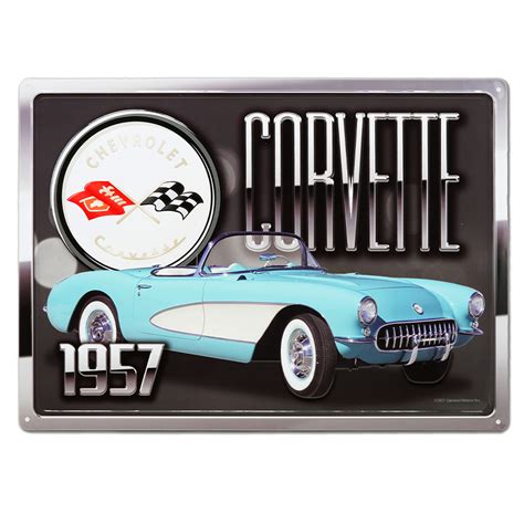 corvette metal sign